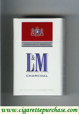 L&M Charcoal Especially Smooth white and red cigarettes hard box